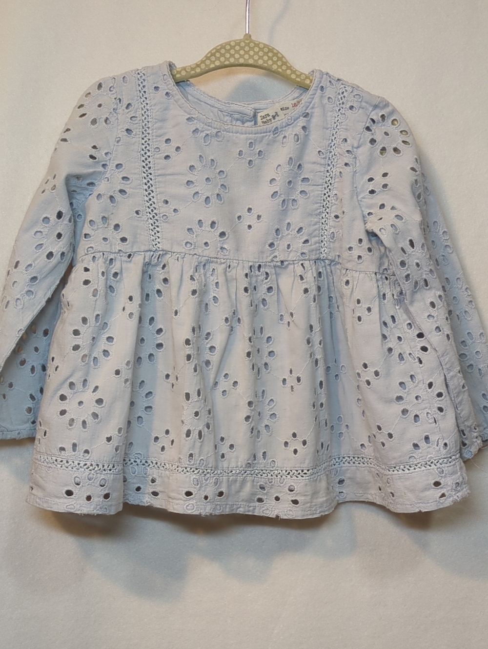 Zara Baby Button Back Eyelet Top - 18/24 months